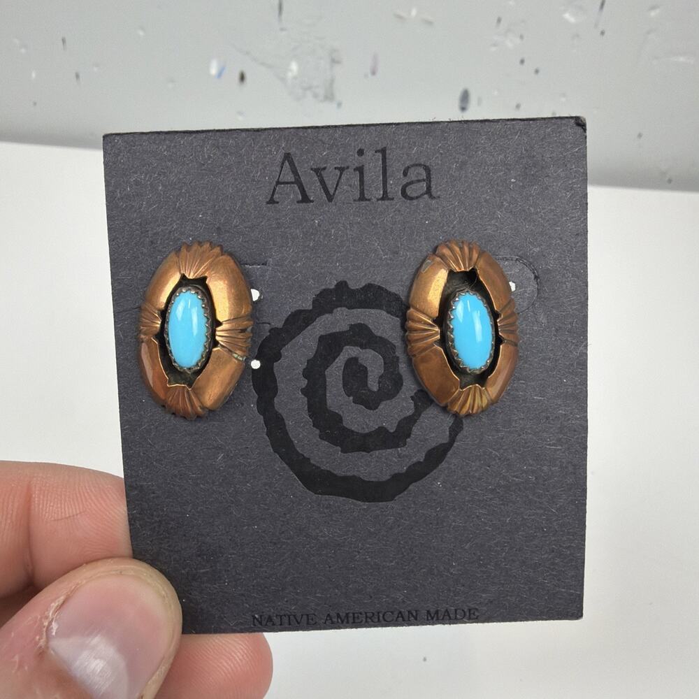 Avila Earrings Copper Native American Made